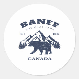 Vintage Banff National Park Canada Souvenir Wandel Ronde Sticker