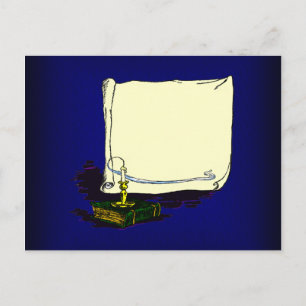 Vintage Banner en Boek met de Sjabloon van de Briefkaart