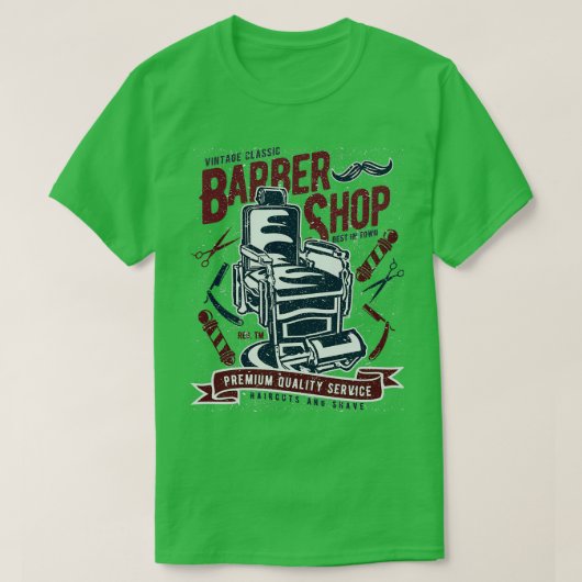 Vintage Barber Shop Classic TShirt (Design devant)