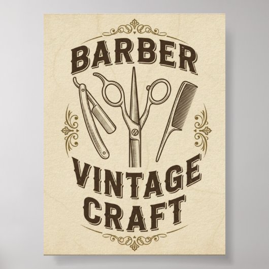 Vintage Barber Shop Poster (Devant)