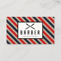 Vintage Barber Stripe Visitekaartje