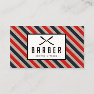 Vintage Barber Stripe Visitekaartje