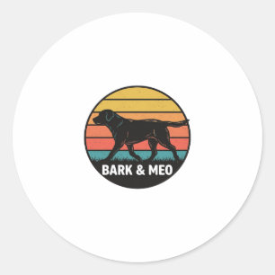 Vintage Bark And Meo Dog Sunset Shirt Design_1 Ronde Sticker