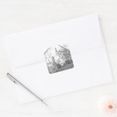 Vintage Barn Vierkante Sticker (Envelop)
