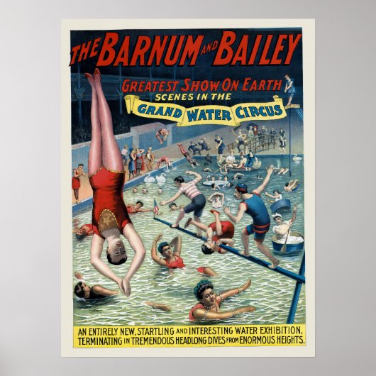 Vintage Barnum & Bailey Circus Poster (Voorkant)