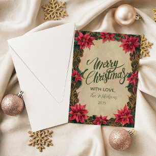 Vintage Barok Kerstmis Feestdagenkaart