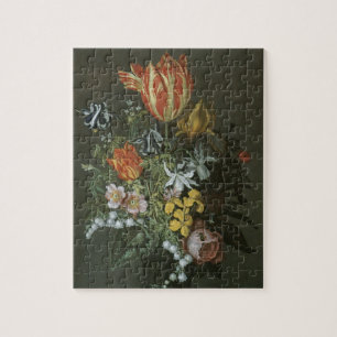 Vintage Barok, Stilleven Bloemen in Vaas Legpuzzel