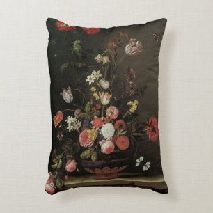 Vintage Barokke Bloemstuk Bloemen in Vaas Accent Kussen