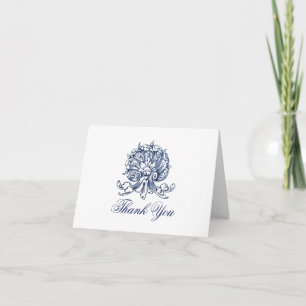 Vintage Baroque Coquille Design Merci Carte Note