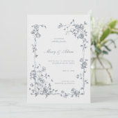 Vintage Baroque Elegant Fleurs Faire-part de maria (Debout devant)