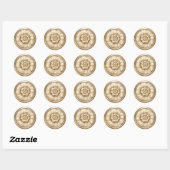 Vintage Baroque Embossed Look Seal Latte Ronde Sticker (Vel)