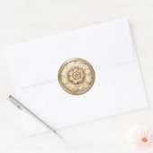 Vintage Baroque Embossed Look Seal Latte Ronde Sticker (Envelop)