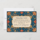 Vintage Baroque Floral Wedding Bedankkaart (Voorkant)