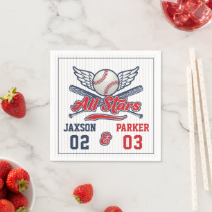 Vintage Baseball All Star Gezamenlijke Verjaardag Servet
