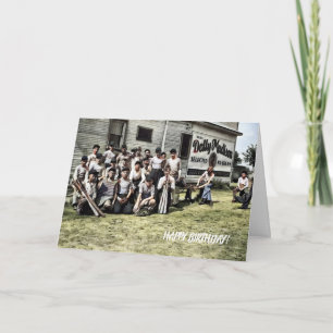 VINTAGE BASEBALL ART FOTO BOYS BASEBALL KINDEREN KAART