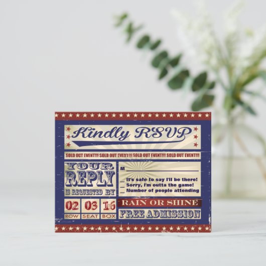 VINTAGE BASEBALL Bar Mitzvah Invitation (Debout devant)