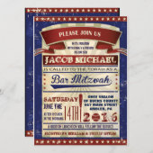 VINTAGE BASEBALL Bar Mitzvah Invitation (Devant / Derrière)