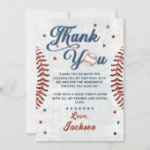 Vintage Baseball Boys Anniversaire Carte de remerc (Devant)
