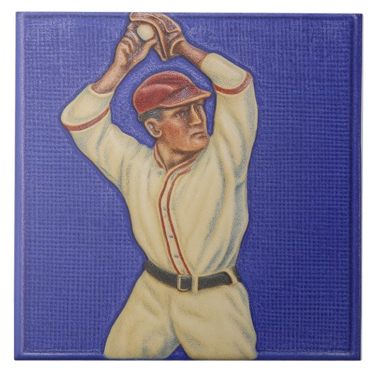 Vintage Baseball Design Ceramic Tile Tegeltje (Voorkant)