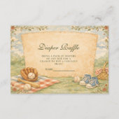 Vintage Baseball Diapper Raffle Informatiekaartje (Voorkant)