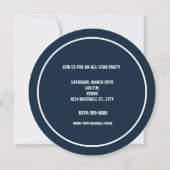 Vintage Baseball JOUER BALL Blue Party Invitation (Dos)