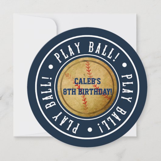 Vintage Baseball JOUER BALL Blue Party Invitation (Devant)