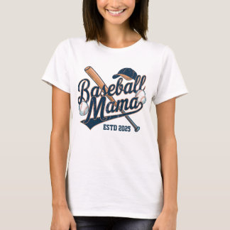Vintage Baseball Mama Opgericht 2025 T-shirt