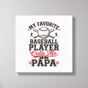 Vintage Baseball Papa Gravure Vectorontwerp_1 Canvas Afdruk