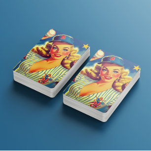 Vintage Baseball Pin-up Pokerkaarten