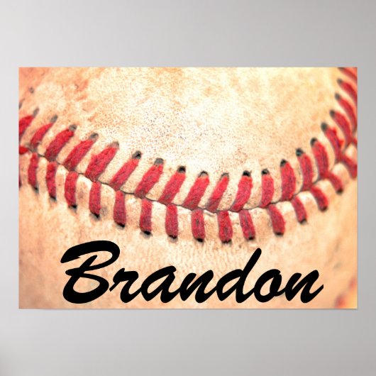 Vintage Baseball Player Custom Text Poster (Devant)
