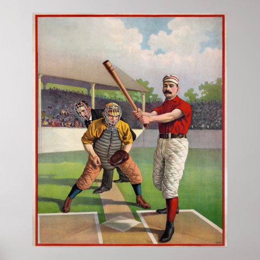 Vintage Baseball Players Poster (Devant)