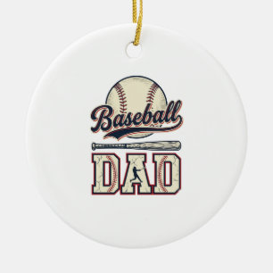 Vintage Baseball Vader Vector T-shirt Ontwerp_1 Keramisch Ornament