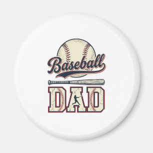 Vintage Baseball Vader Vector T-shirt Ontwerp_1 Magneet