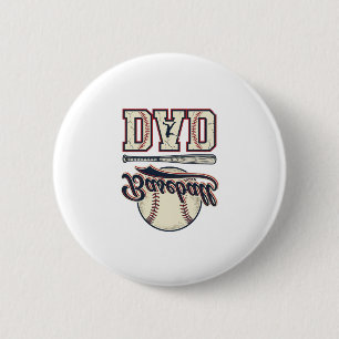 Vintage Baseball Vader Vector T-shirt Ontwerp_1 Ronde Button 5,7 Cm