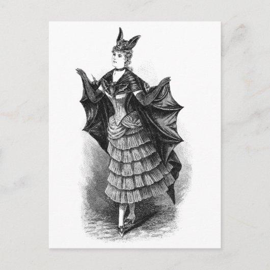Vintage Bat Lady Briefkaart (Voorkant)