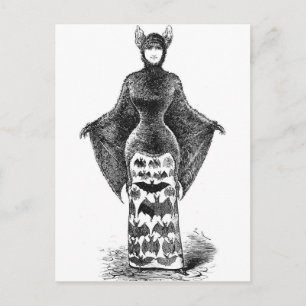 Vintage Batlady Afbeelding Briefkaart