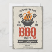 Vintage BBQ Party Grill Master Invitation (Devant)