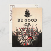 Vintage be Good Devil Briefkaart (Voorkant / Achterkant)