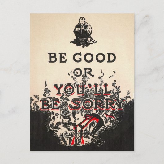 Vintage be Good Devil Briefkaart (Voorkant)