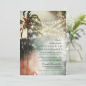 Vintage Beach Ancien Mariage Invitations (Debout devant)