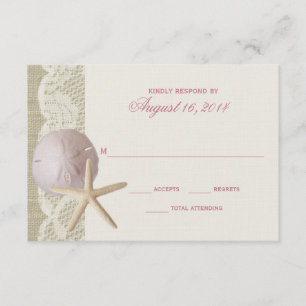 Vintage Beach et Lace Ivory RSVP