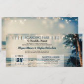Vintage Beach Wedding Pass Carte d'embarquement Ma (Devant / Derrière)