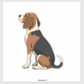 Vintage Beagle Dog Back View Illustration Pet Love Sticker