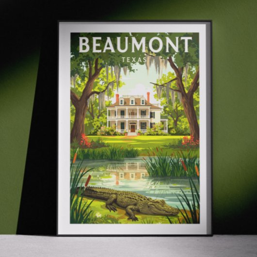 Vintage Beaumont Texas Poster