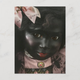 Vintage Beauty Black Doll Postcard Feestdagenkaart