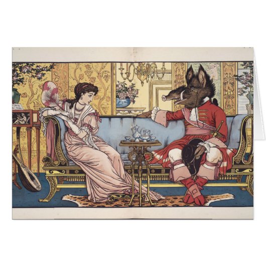 Vintage — Beauty en de Beast Illustration, (Voorkant Horizontaal)