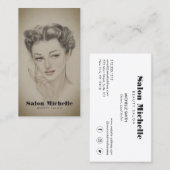 Vintage Beauty Salon Estheticus Visitekaartje (Voorkant / Achterkant)