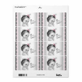 Vintage bébé fille bouteille d'eau Étiquettes (Feuille entière)