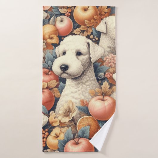Vintage Bedlington Terrier sans fil (Serviette de bain)