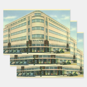 Vintage bedrijf, Knapp's warenhuis Inpakpapier Vel
